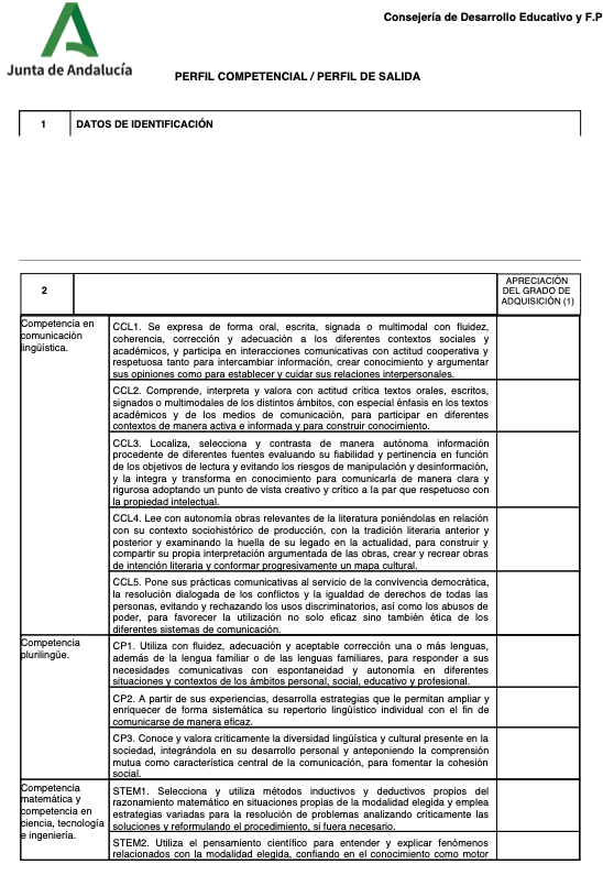 Informe perfil de salida