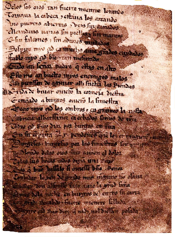 Página del Cantar de Mío Cid